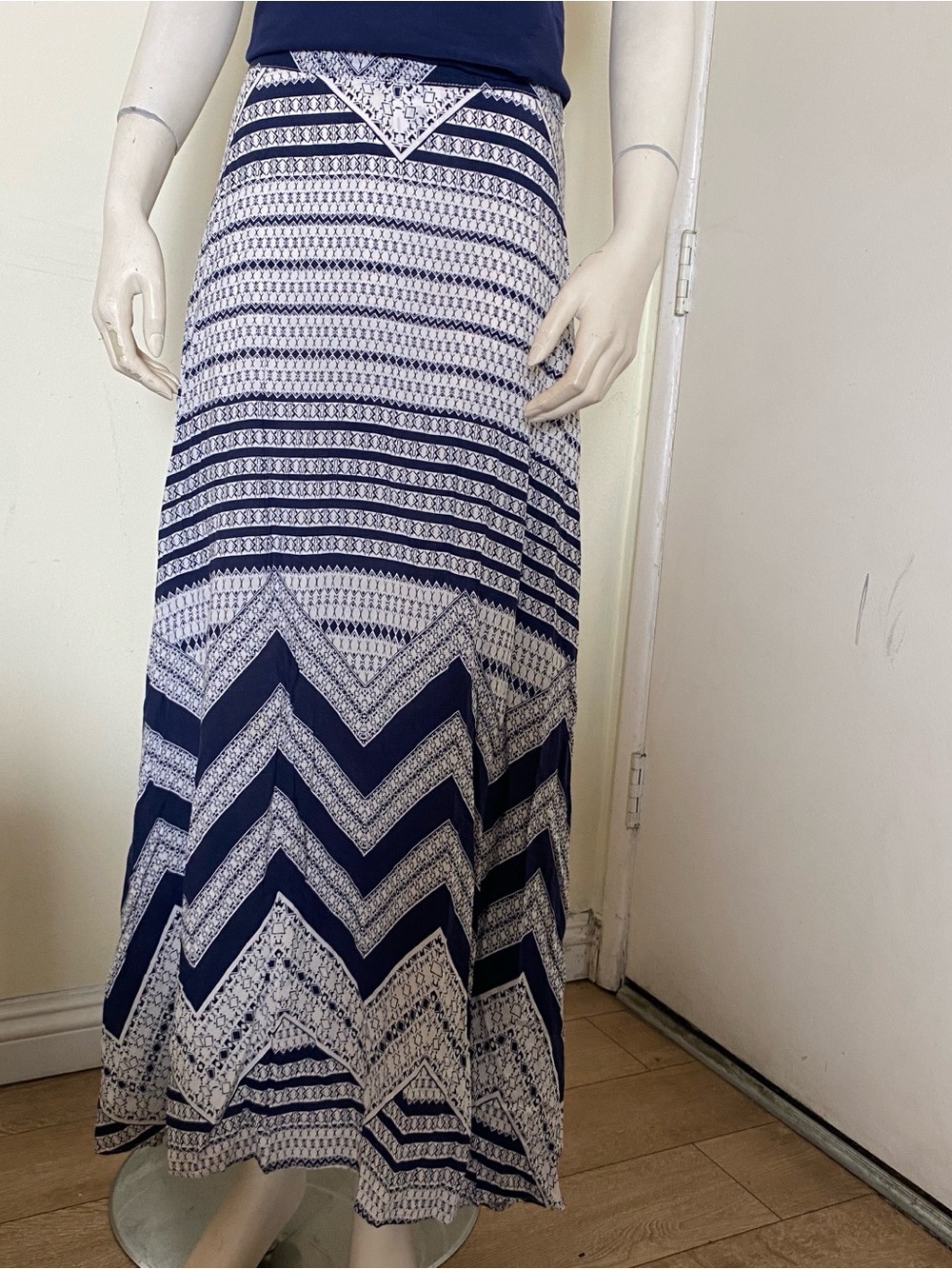 Gilly Owens Navy and white maxi skirt